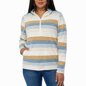 O'Neill Half Zip Striped Polar Soft Fleece Hoodie Size Small EUC